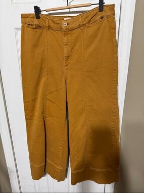 Women's Cropped Wide-Leg Pants in Mustard W 16.5” I 23.5”
